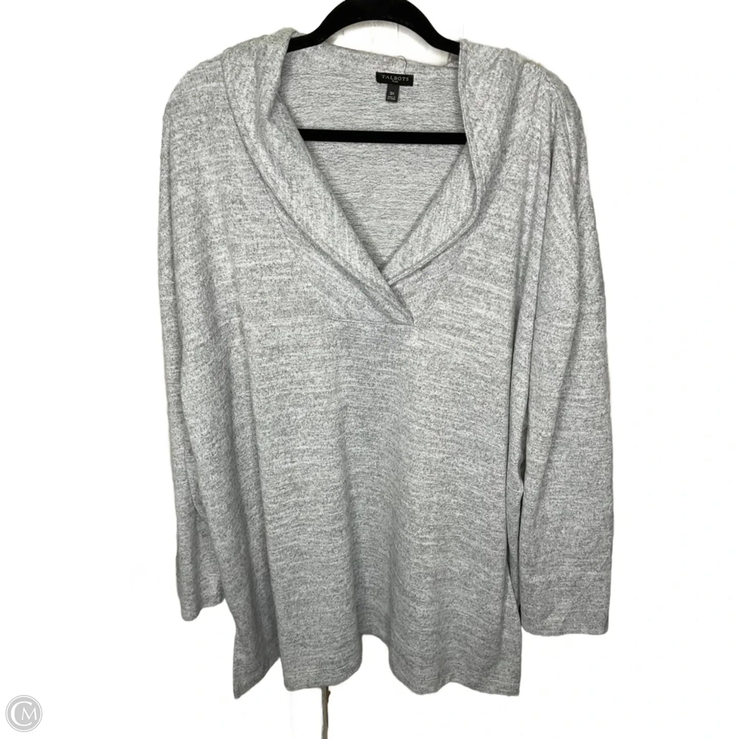 Sweatshirt Collar By Talbots In Grey, Size: 3x