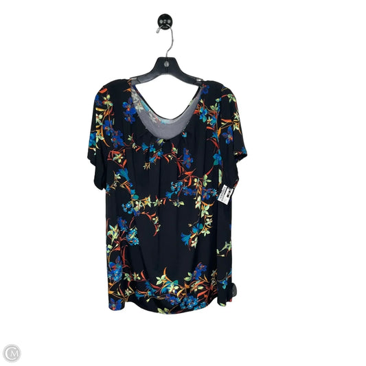 Top Short Sleeve By Worthington In Floral Print, Size: 2x