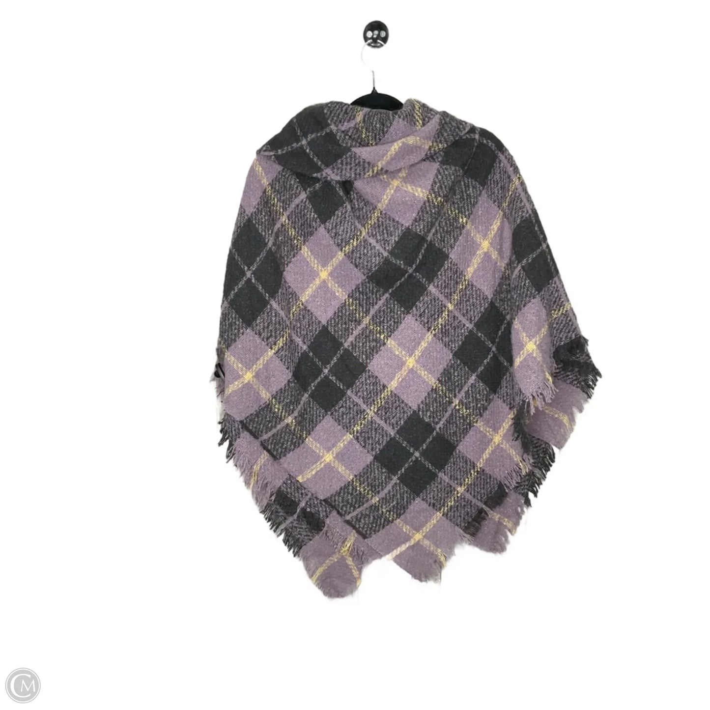 Poncho By Clothes Mentor In Plaid Pattern, Size: Osfm