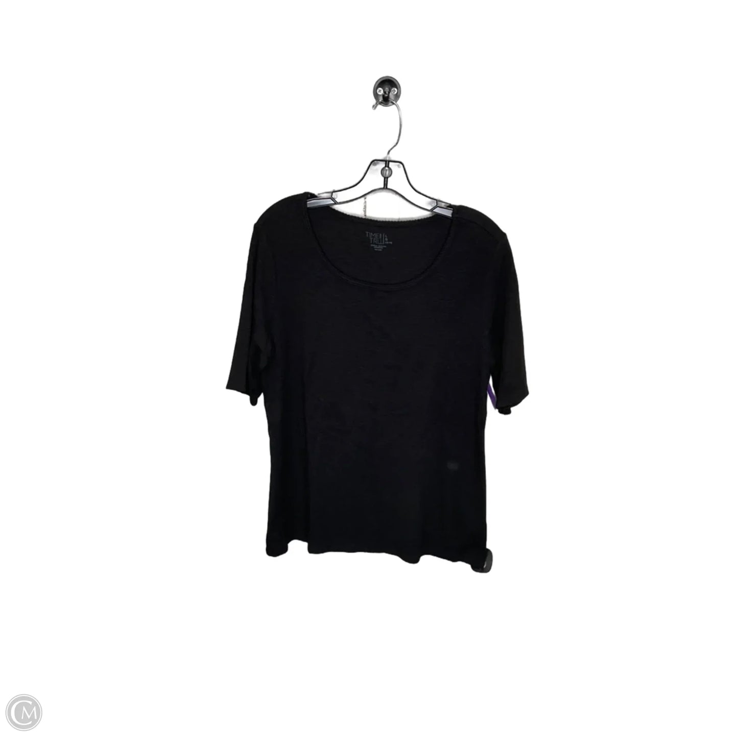 Top Short Sleeve Basic By Time And Tru In Black, Size: L