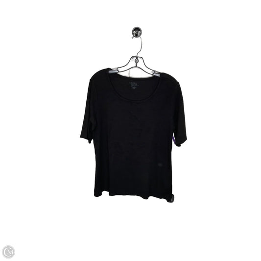 Top Short Sleeve Basic By Time And Tru In Black, Size: L