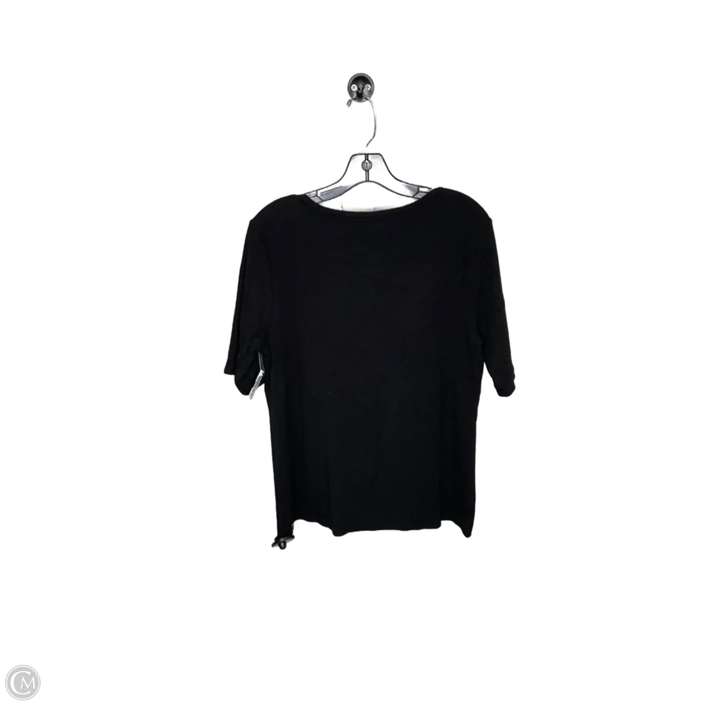 Top Short Sleeve Basic By Time And Tru In Black, Size: L