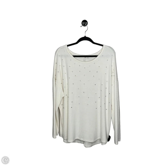 Sweater By Cato In White, Size: Xl