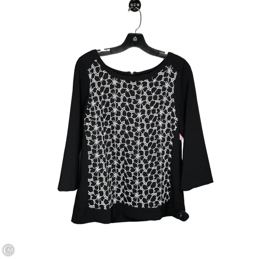 Top 3/4 Sleeve By Ann Taylor In Black, Size: 8