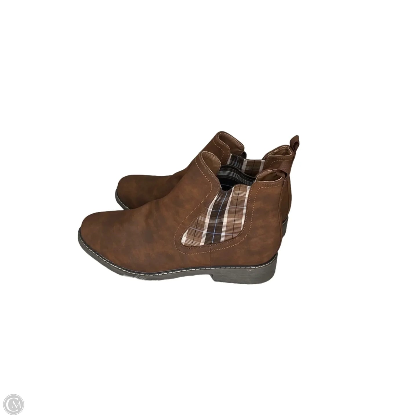 Boots Ankle Flats By Corkys In Brown, Size: 10