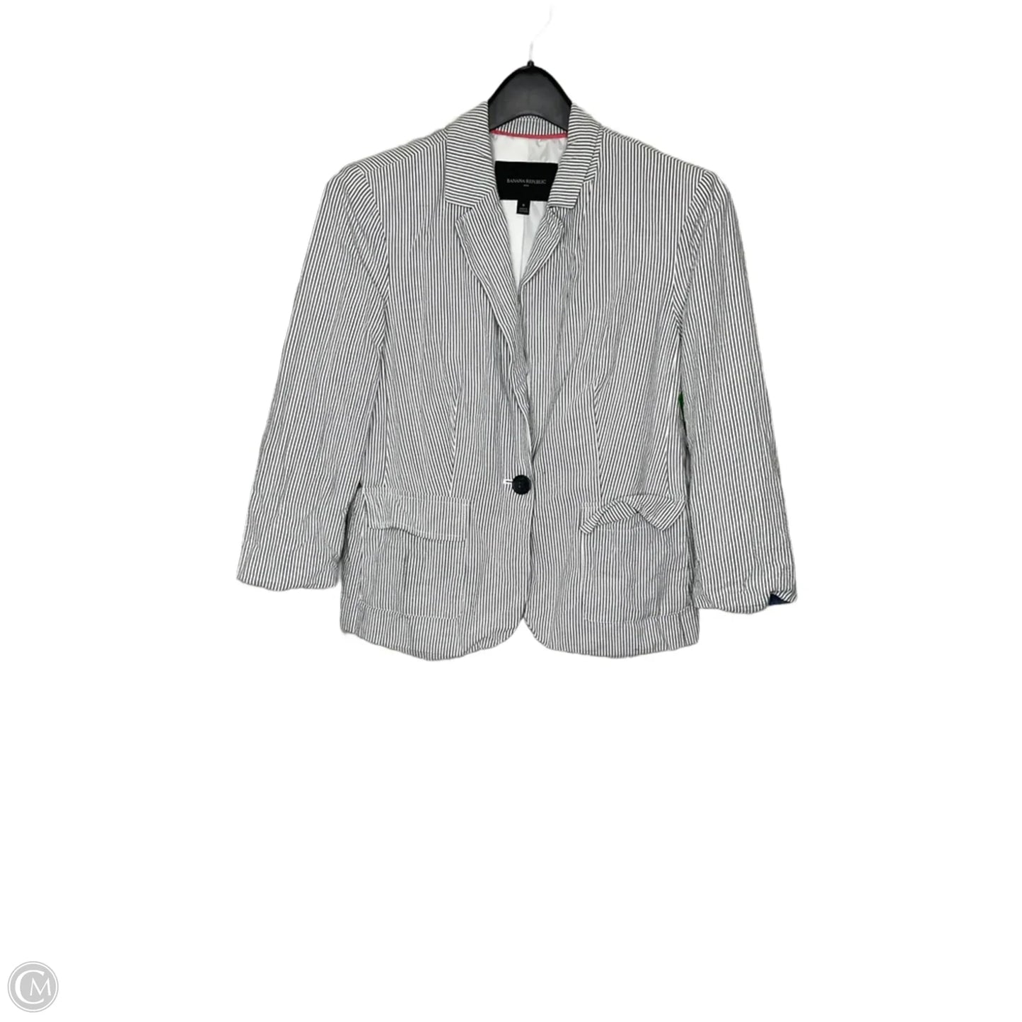 Blouse 3/4 Sleeve By Banana Republic In Striped Pattern, Size: 6