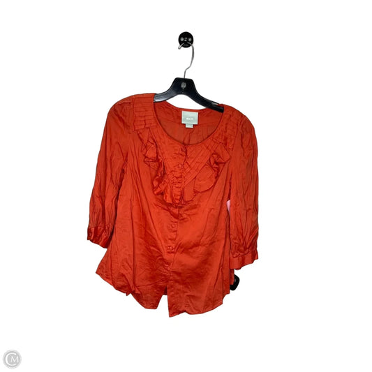 Top 3/4 Sleeve By Maeve In Orange, Size: 4