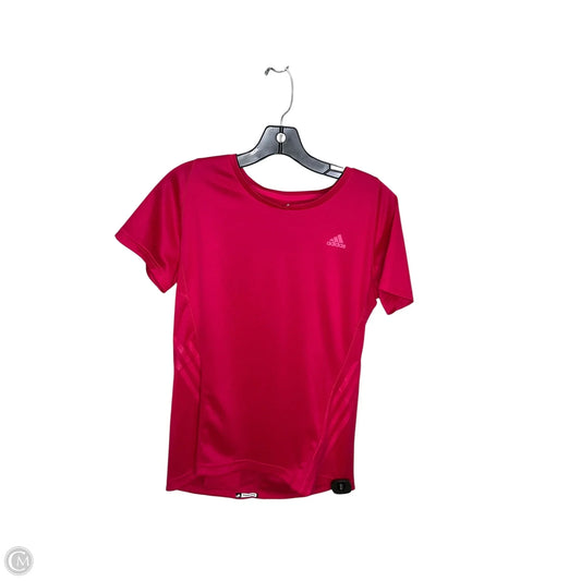 Athletic Top Short Sleeve By Adidas In Pink, Size: L