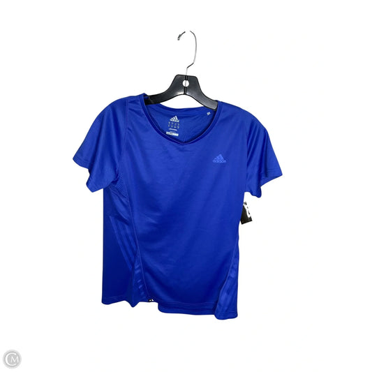 Athletic Top Short Sleeve By Adidas In Blue, Size: L