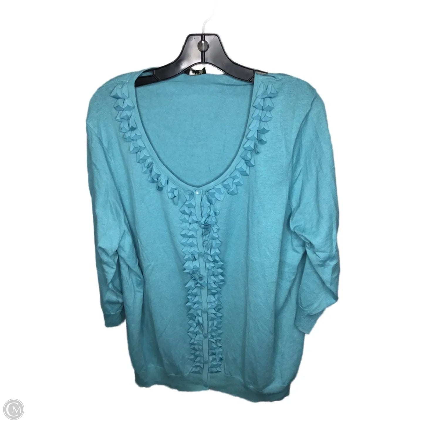 Cardigan By Talbots In Aqua, Size: 3x