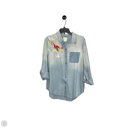 Top Long Sleeve By Maeve In Blue, Size: S