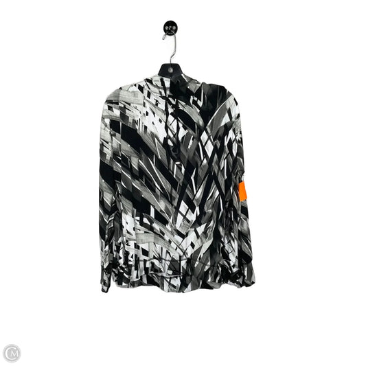 Athletic Top Long Sleeve Hoodie By Jones New York In Grey & White, Size: 1x