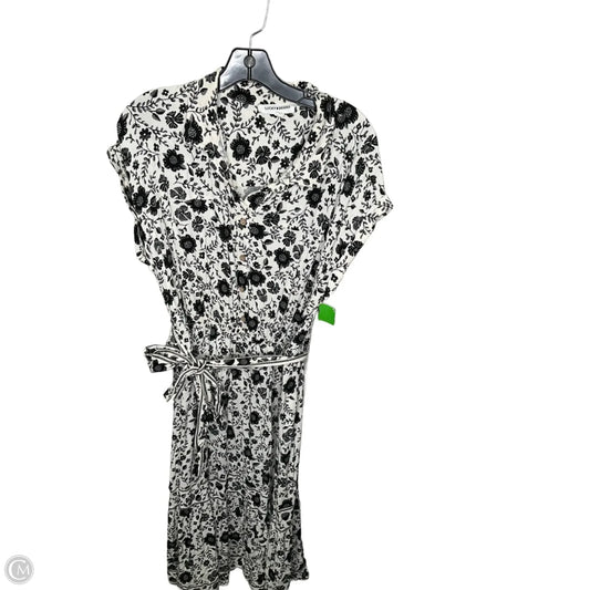 Dress Casual Midi By Lucky Brand In Black & Cream, Size: L