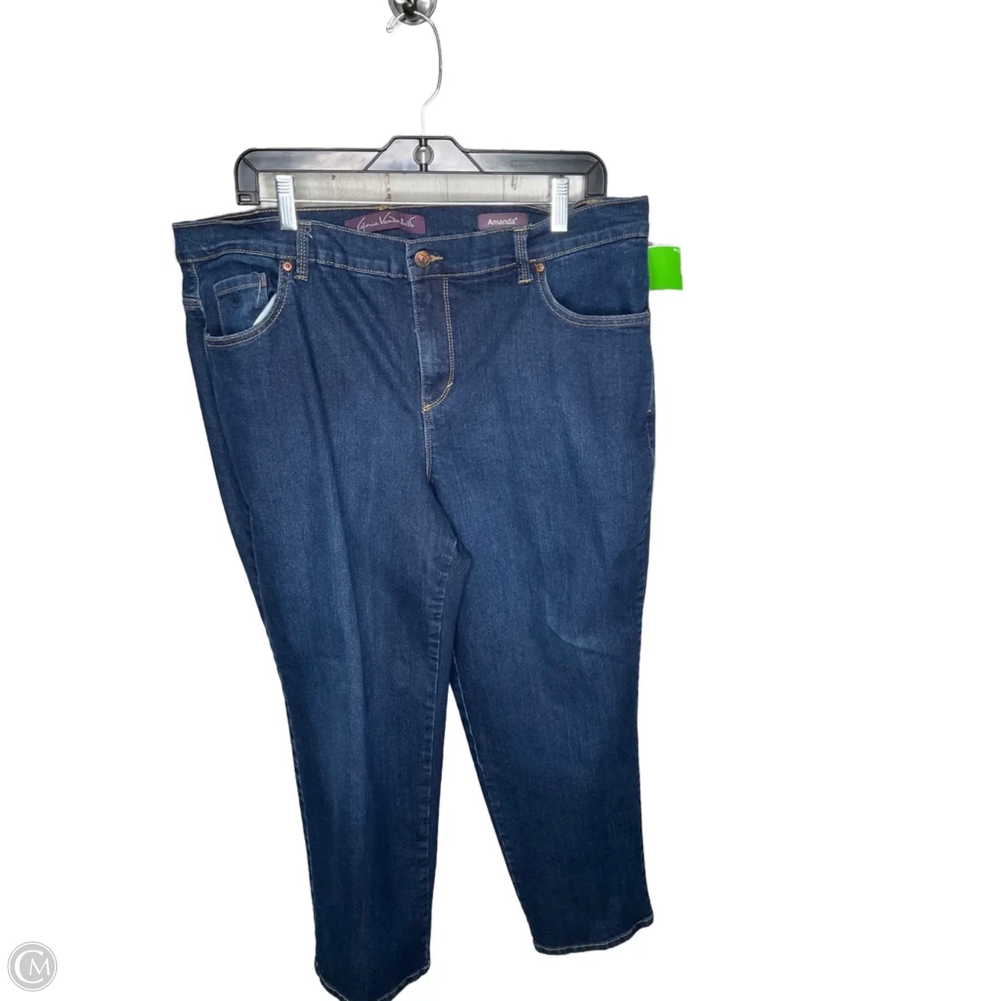 Jeans Cropped By Gloria Vanderbilt In Blue Denim, Size: 16