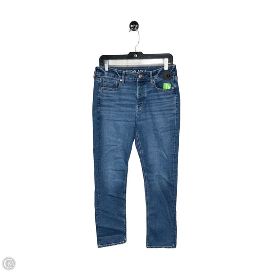 Jeans Straight By American Eagle In Blue Denim, Size: 4