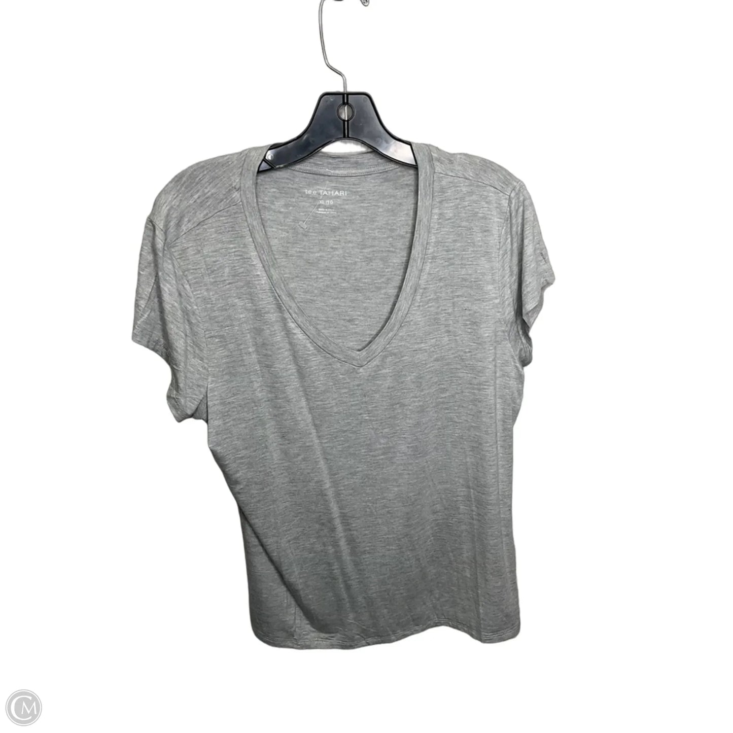 Top Short Sleeve Basic By Tahari In Grey, Size: Xl