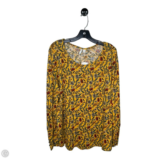 Top Long Sleeve By Cato In Yellow, Size: 1x