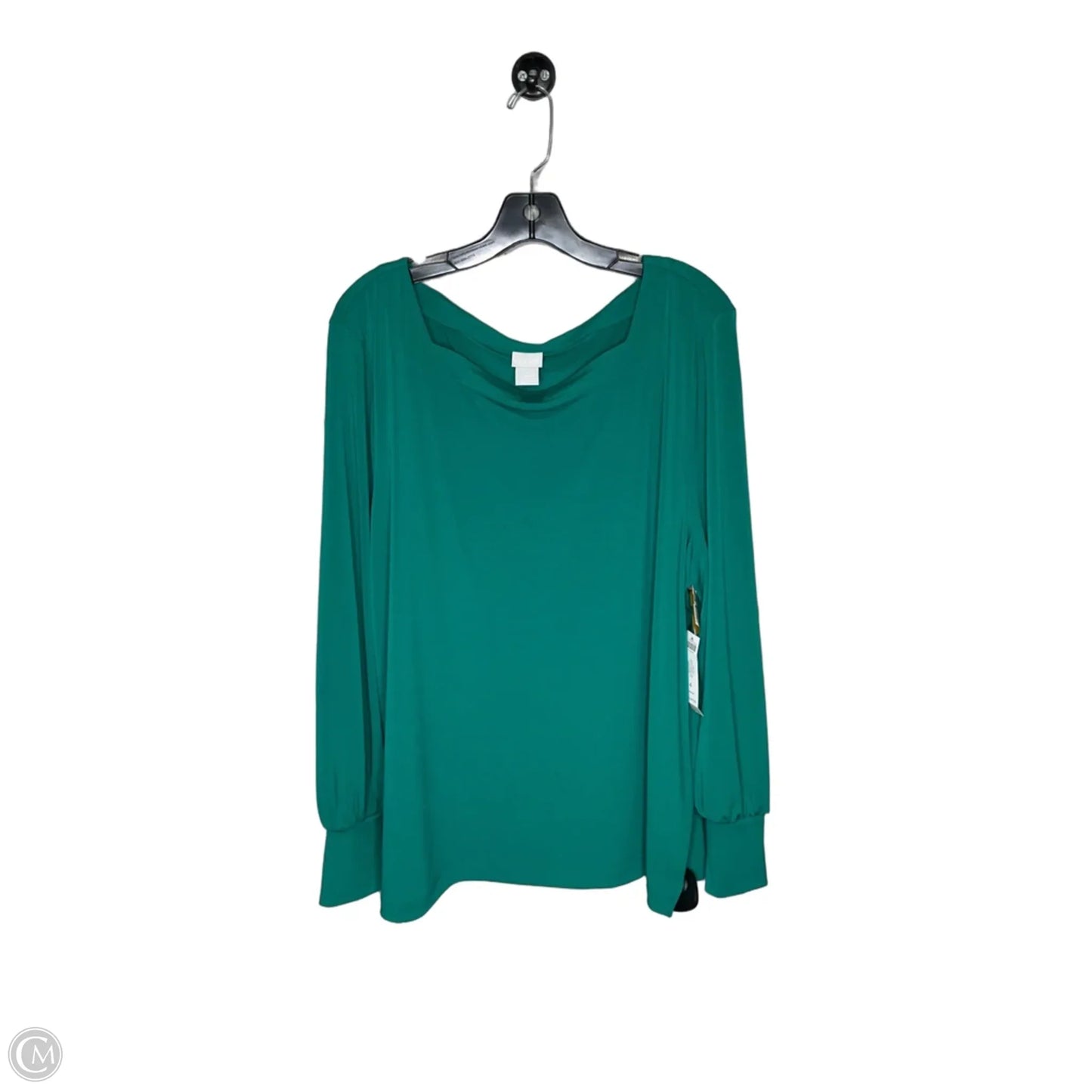 Top Long Sleeve By Chicos In Green, Size: Xxl