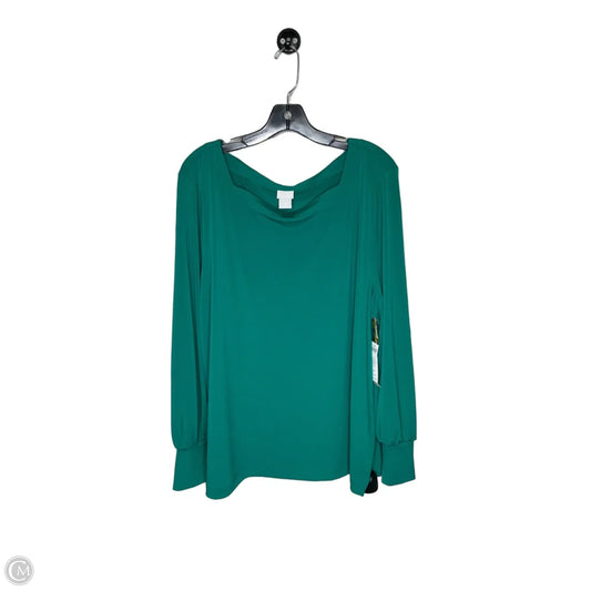 Top Long Sleeve By Chicos In Green, Size: Xxl
