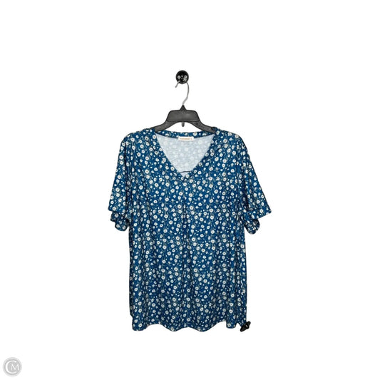 Top Short Sleeve By Clothes Mentor In Blue, Size: 2x