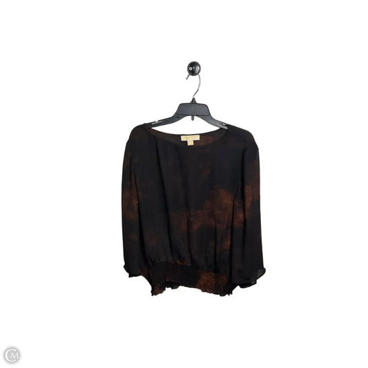 Top Short Sleeve By Michael By Michael Kors In Black & Brown, Size: Xl