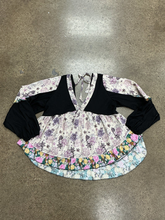Top Ls By Pol In Black & Cream, Size:M