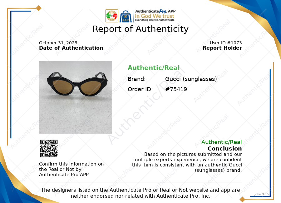 Sunglasses Luxury Designer By Gucci In Black