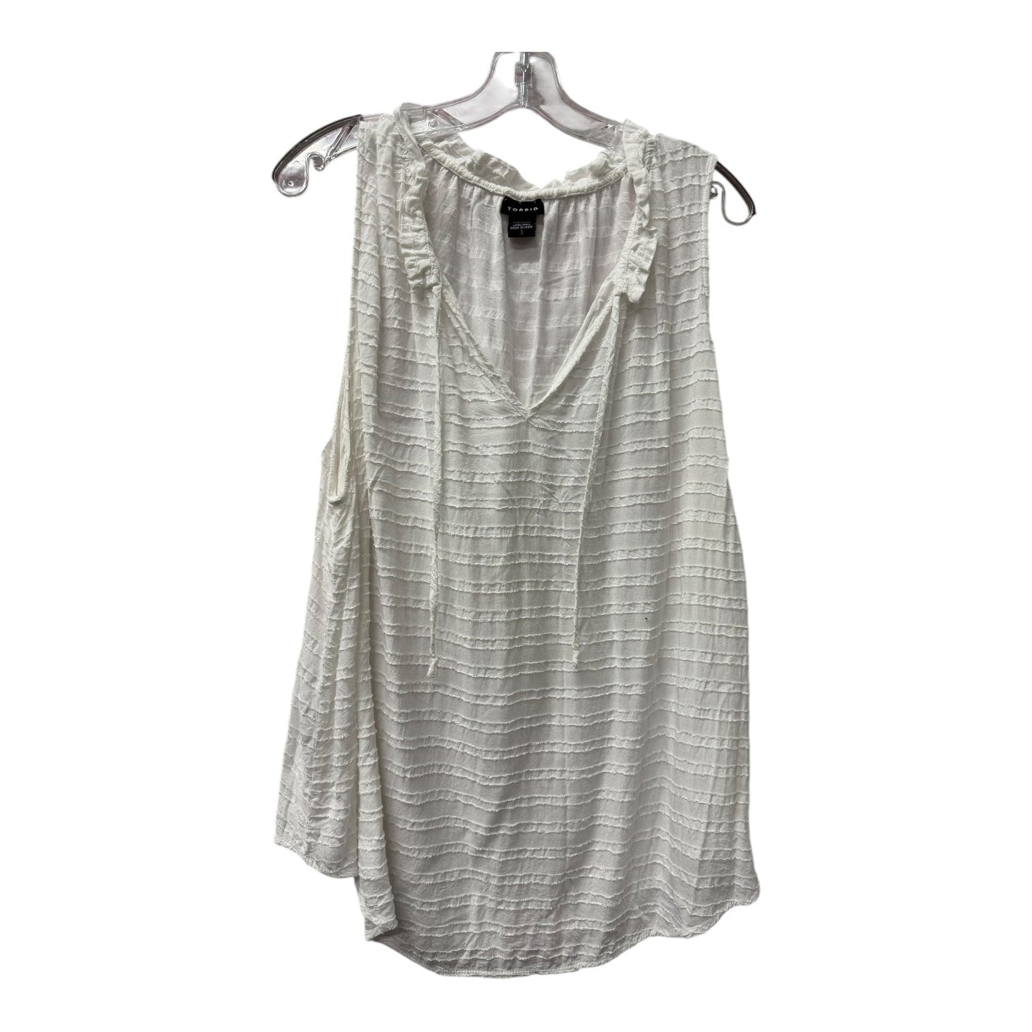Top Sleeveless By Torrid In White, Size:3X