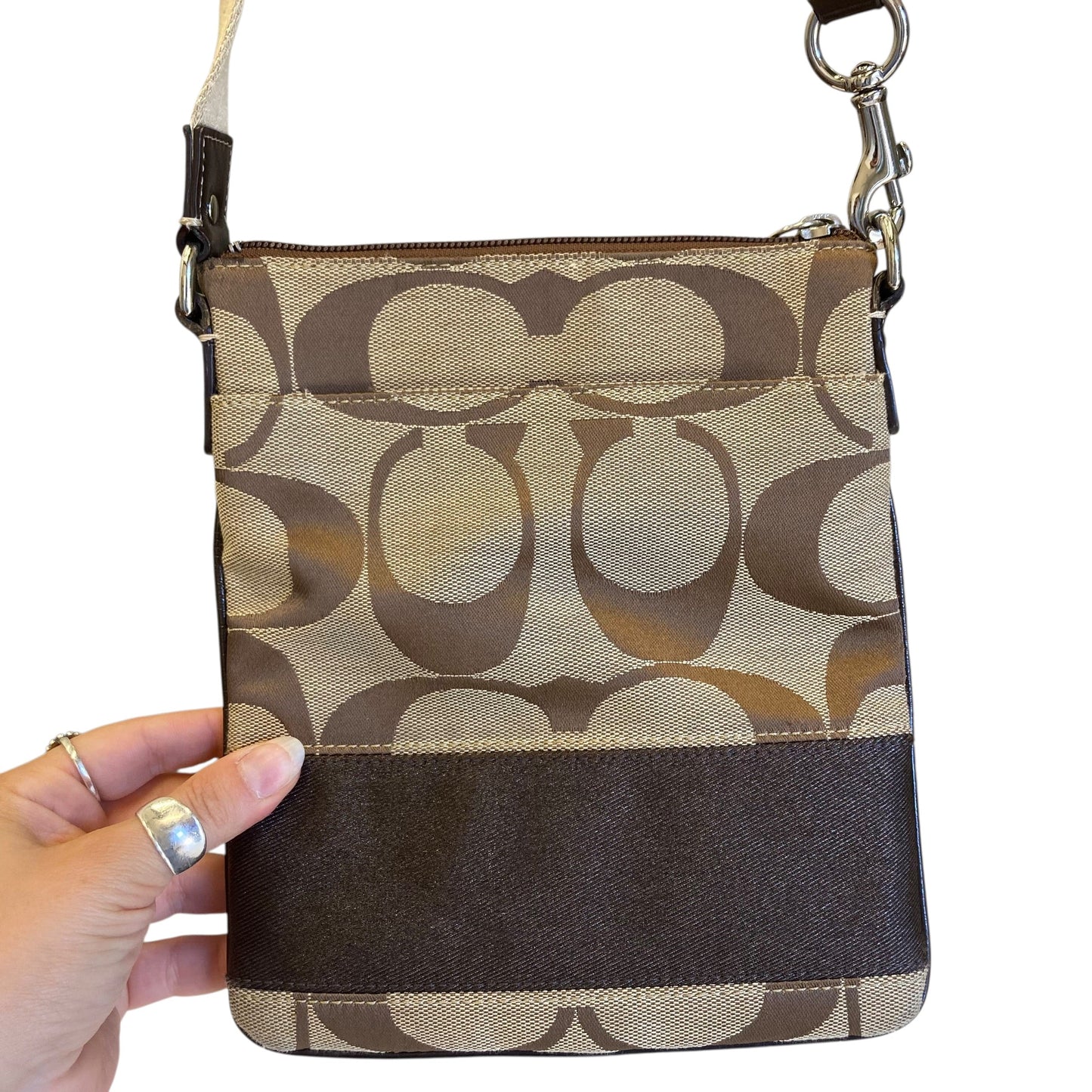 Crossbody Designer By Coach In Brown, Size:Small