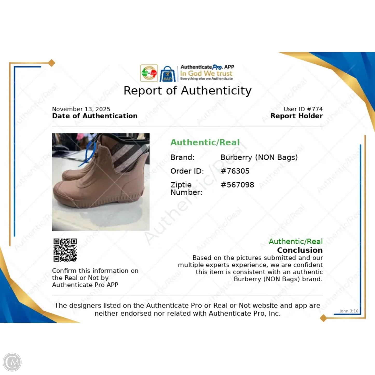 Boots Rain By Burberry In Plaid Pattern, Size: 9.5