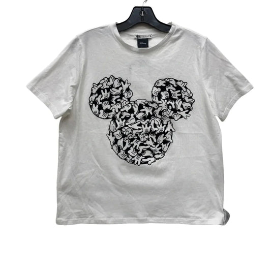 Top Short Sleeve By Zara In Black & White, Size: S