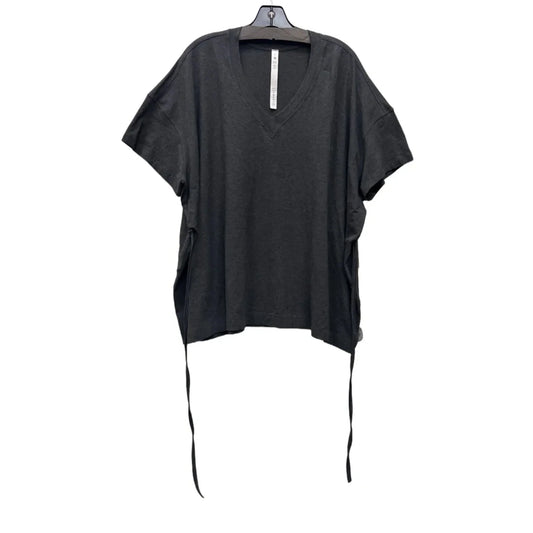 Athletic Top Short Sleeve By Lululemon In Grey, Size: 8