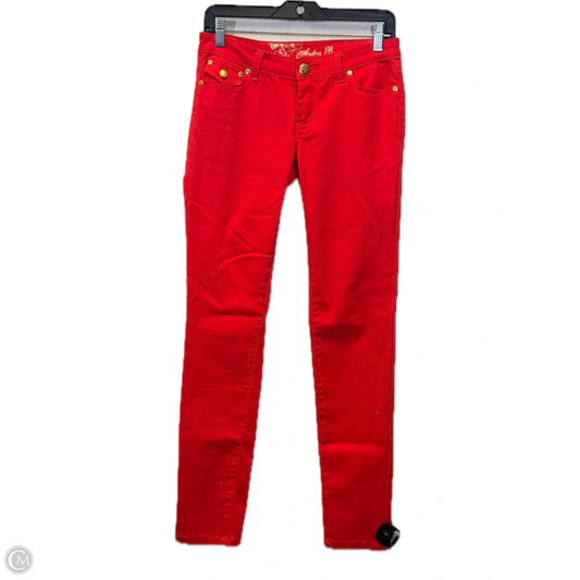 Jeans Skinny By Arden B In Red, Size: 4