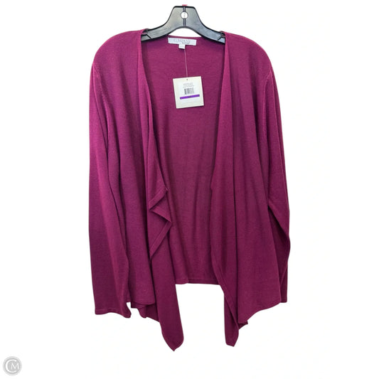 Sweater Cardigan By Ellen Tracy In Mauve, Size: Xxl