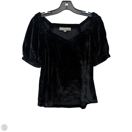 Top Short Sleeve By Loft In Black, Size: Xxs