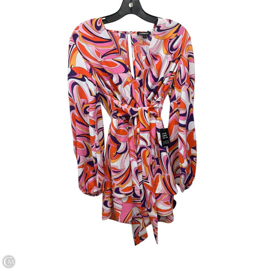 Romper By Express In Pink & Purple, Size: Xs