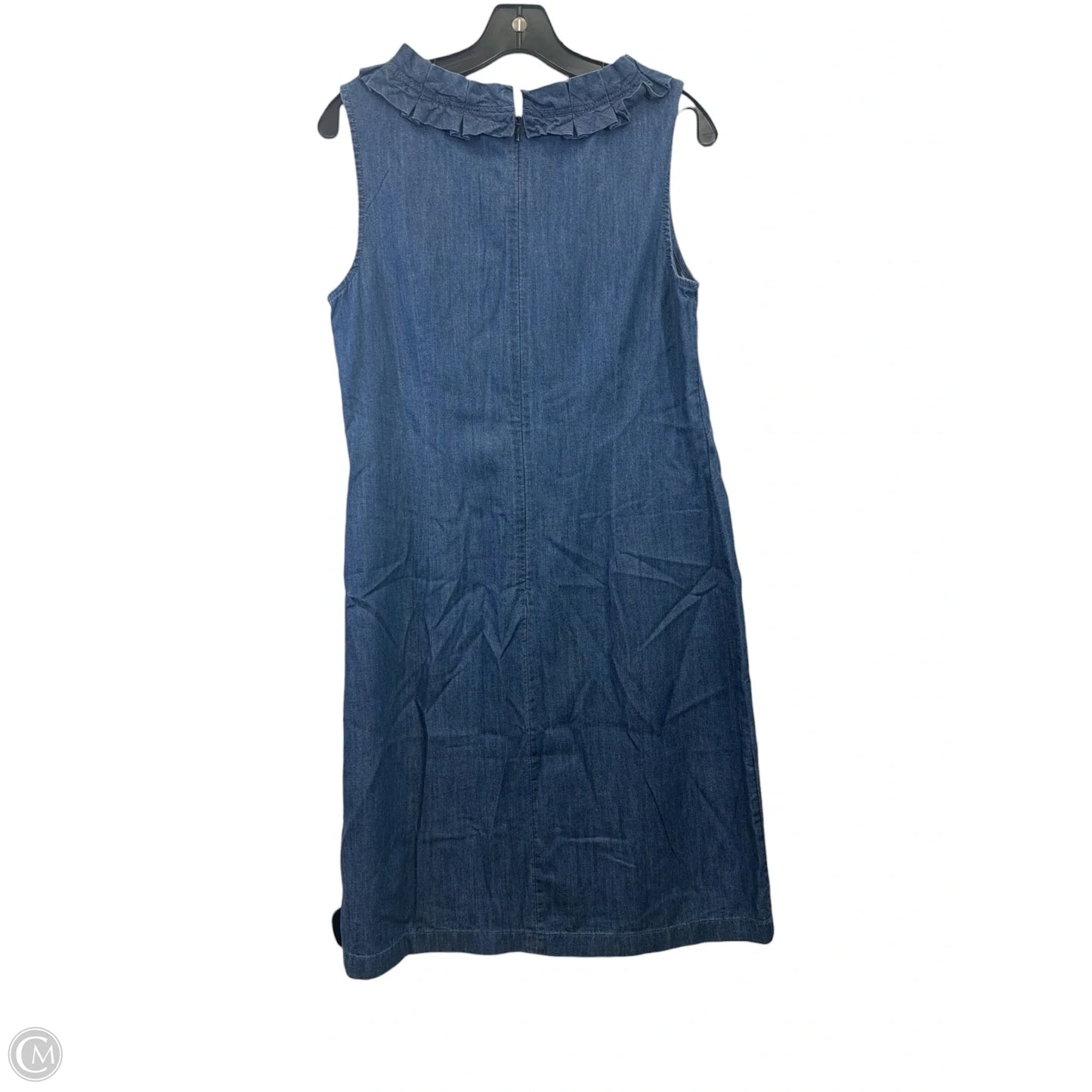 Dress Casual Midi By Talbots In Blue Denim, Size: M