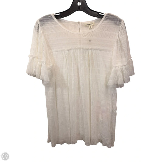 Top Short Sleeve By Max Studio In White, Size: M