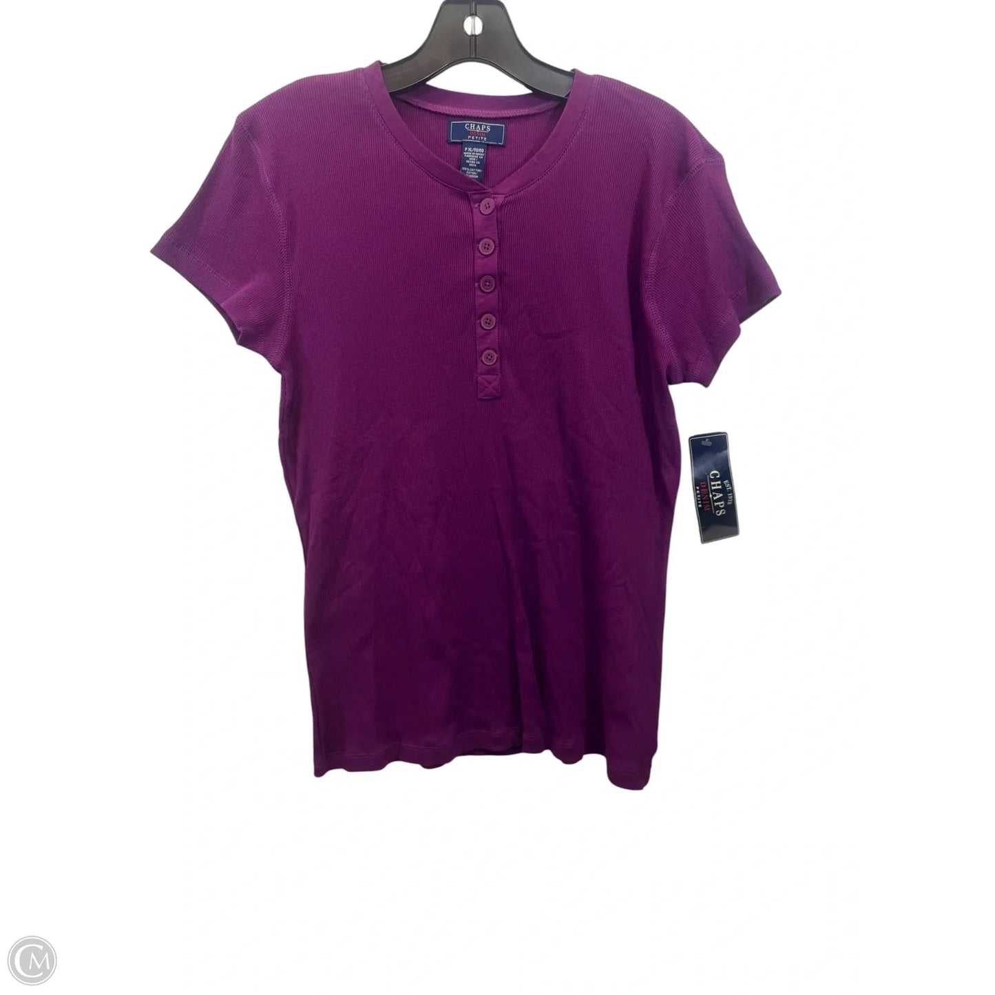 Top Short Sleeve By Chaps In Purple, Size: Xlp