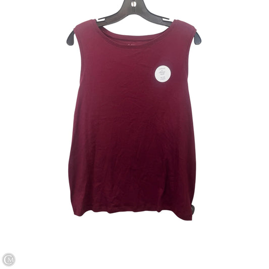 Top Sleeveless Basic By Croft And Barrow In Maroon, Size: Xl