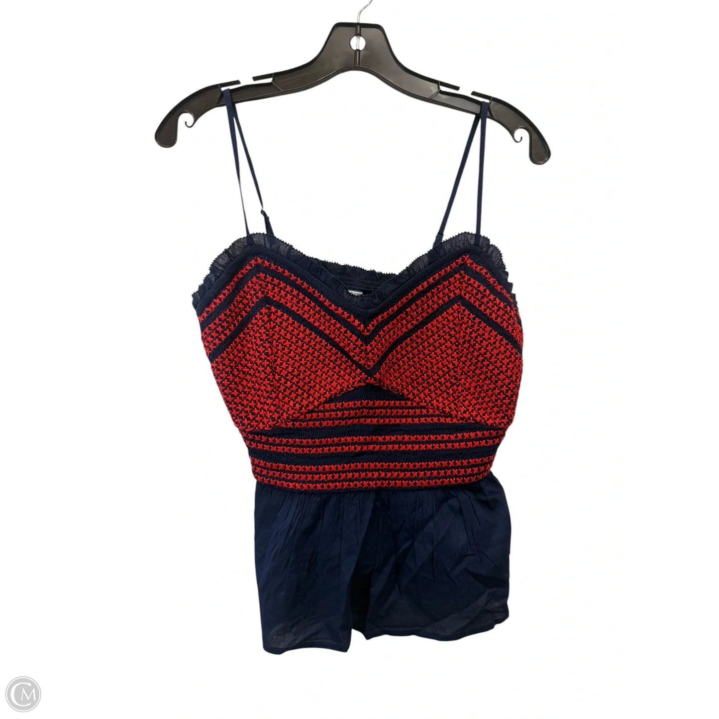 Top Sleeveless By Old Navy In Blue & Red, Size: M