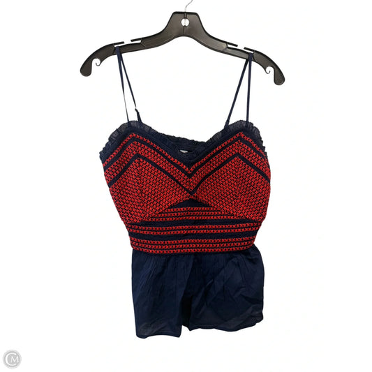 Top Sleeveless By Old Navy In Blue & Red, Size: M