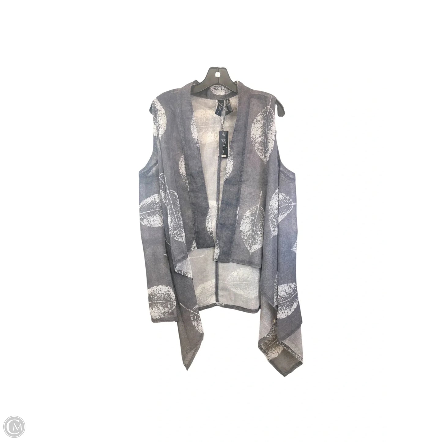 Vest Faux Fur & Sherpa By Focus In Grey & White, Size: L