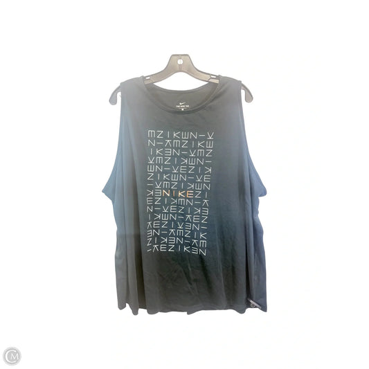 Athletic Tank Top By Nike Apparel In Black & White, Size: 3x