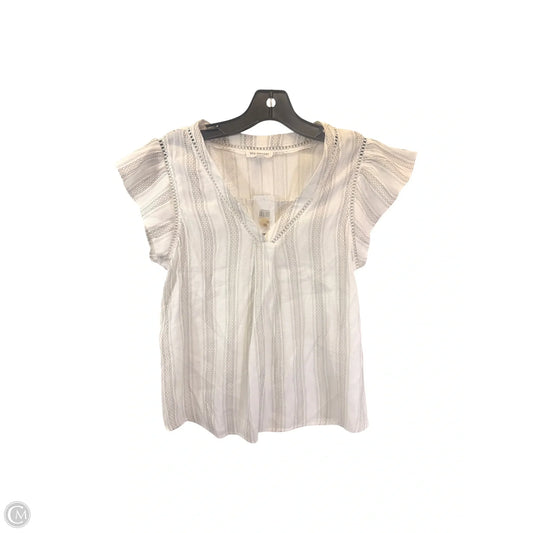 Top Short Sleeve By Blu Pepper In White, Size: S