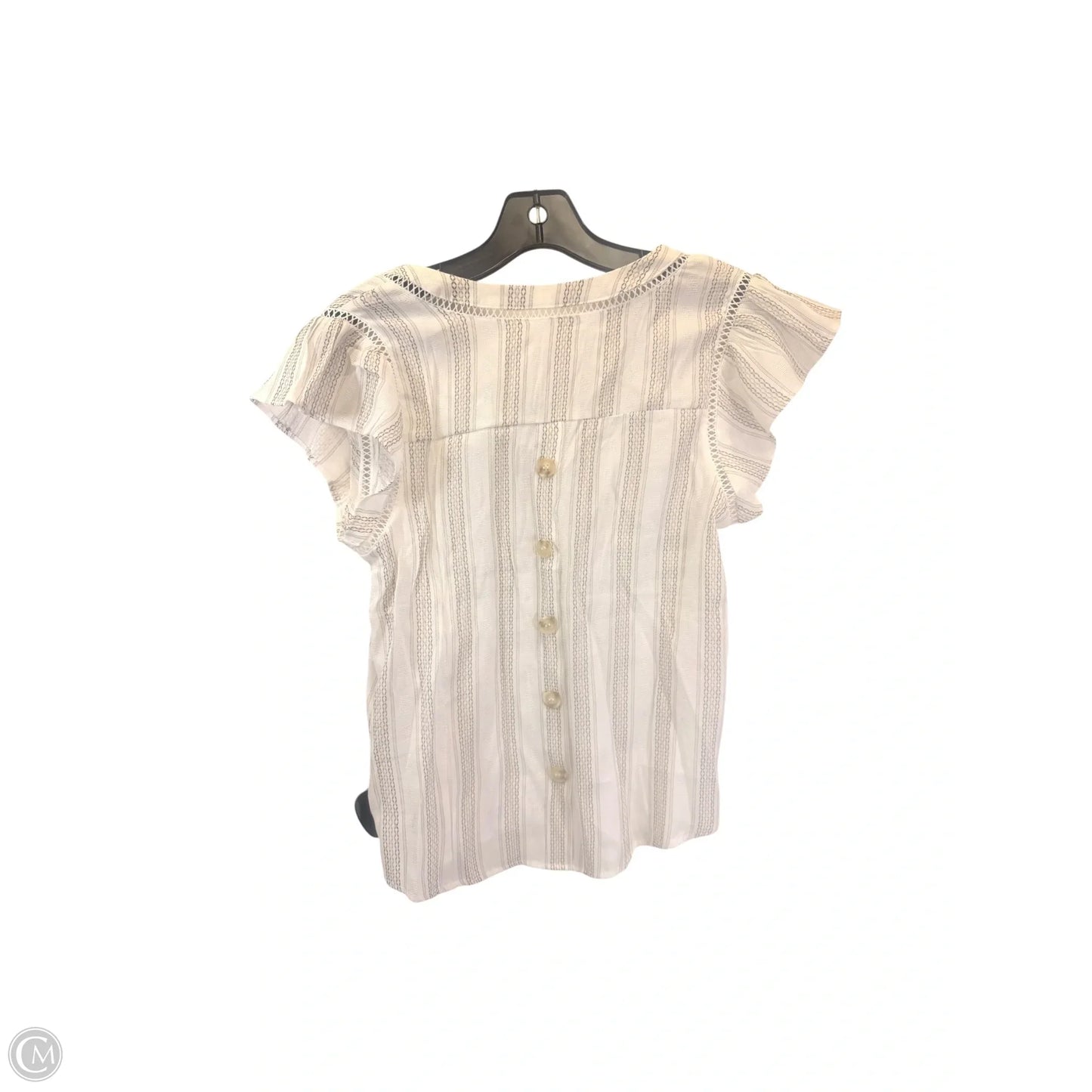 Top Short Sleeve By Blu Pepper In White, Size: S