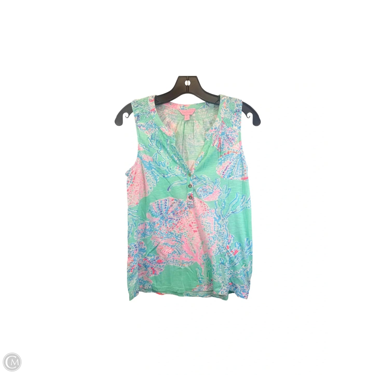 Top Sleeveless Designer By Lilly Pulitzer In Blue & Green, Size: Xs