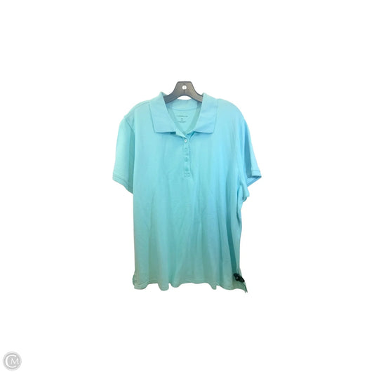 Top Short Sleeve By Croft And Barrow In Blue, Size: 2x