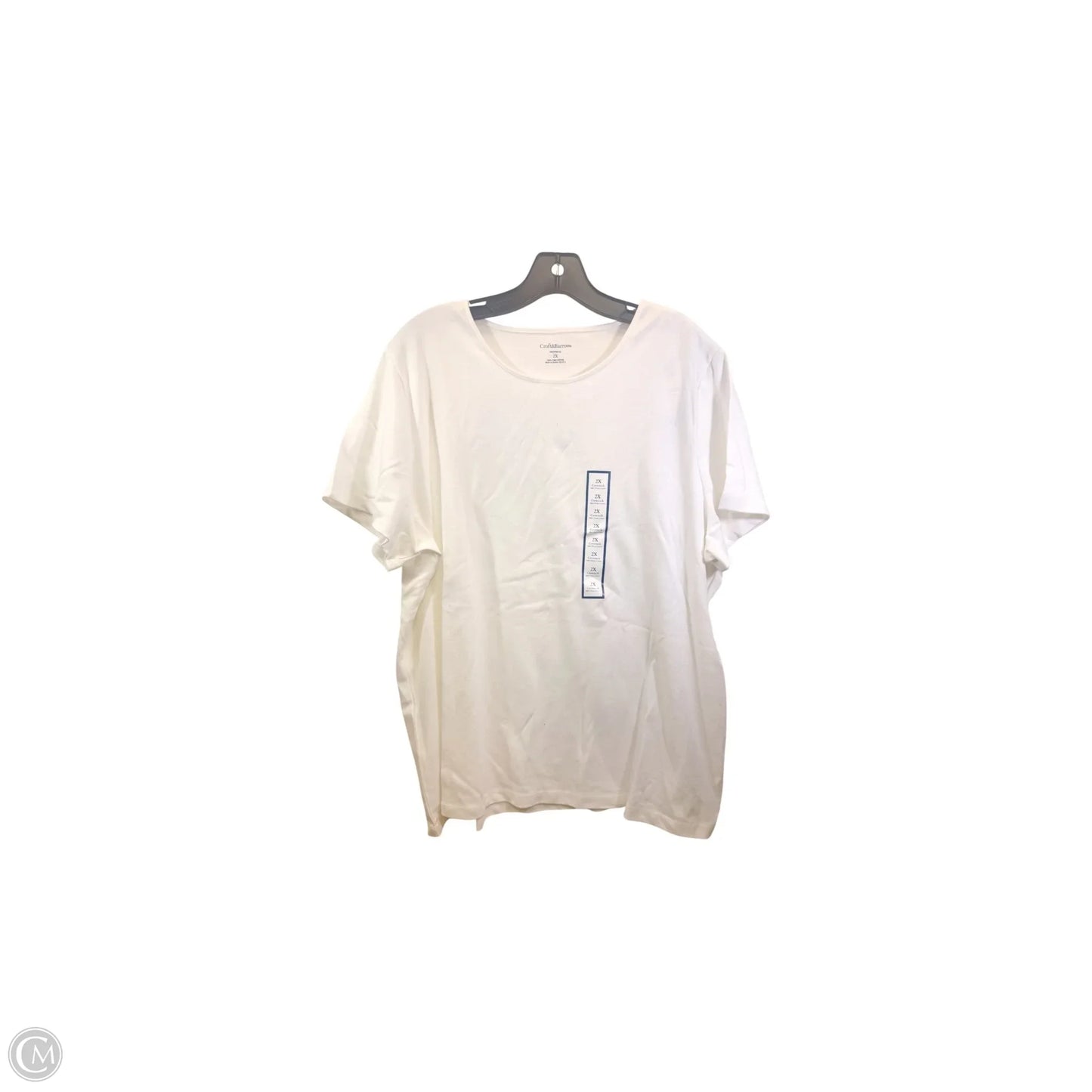 Top Short Sleeve Basic By Croft And Barrow In White, Size: 2x
