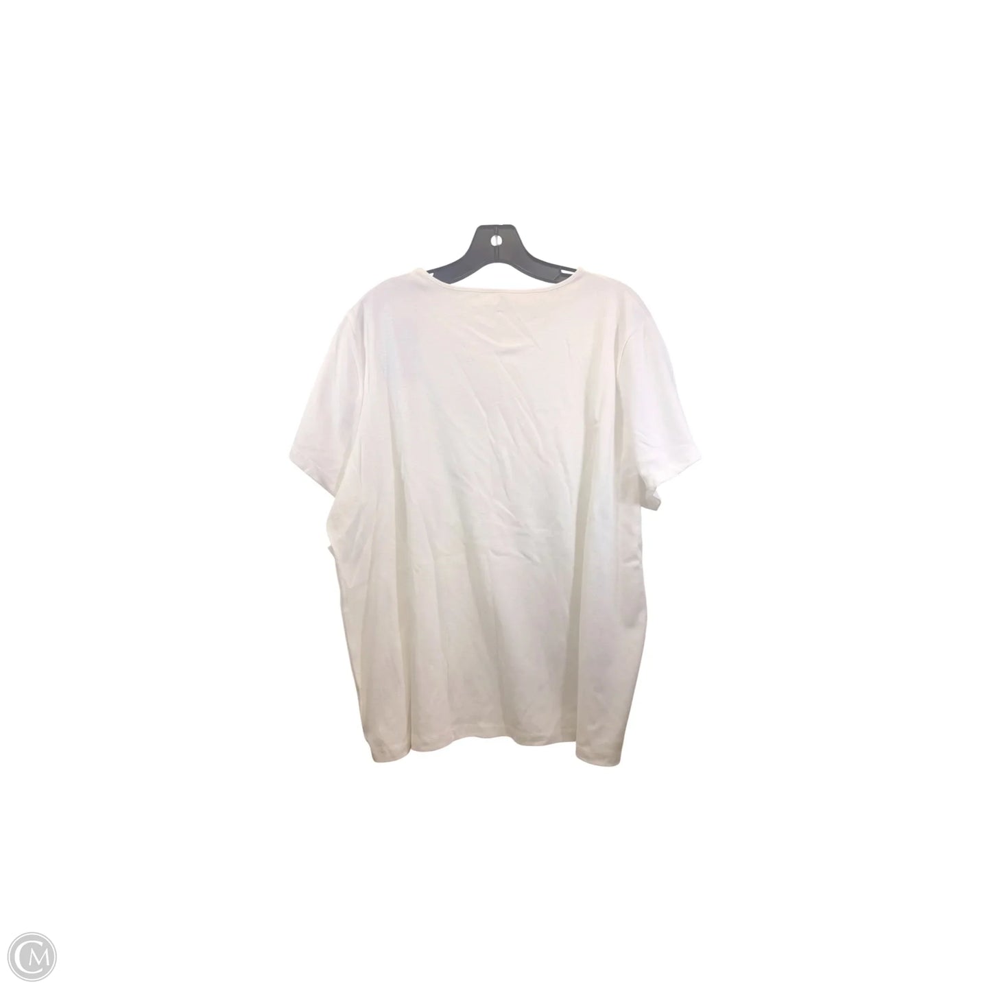 Top Short Sleeve Basic By Croft And Barrow In White, Size: 2x
